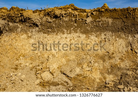 the soil with different layers close up