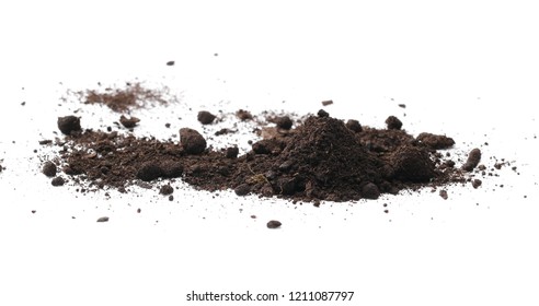 Soil, Dirt Pile Isolated On White Background