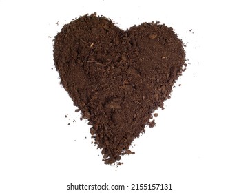 Soil Heart Isolated On White Background Stock Photo 2155157131 ...