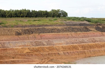 soil layer excavated for sale in the reclamation to show earth layer - Shutterstock ID 2074268131