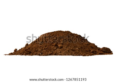 Soil on white background with clipping path.