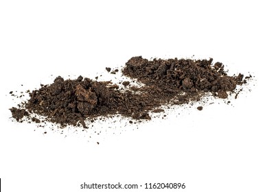 Soil Pile Isolated On White Background. Dirt.