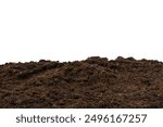 Soil for plant isolated on white background. Soil pattern.