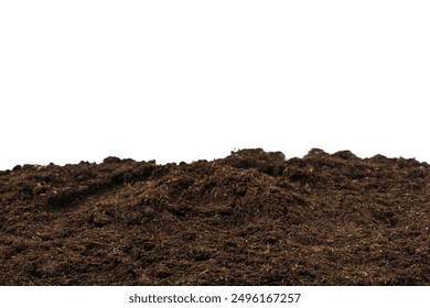 Soil for plant isolated on white background. Soil pattern.