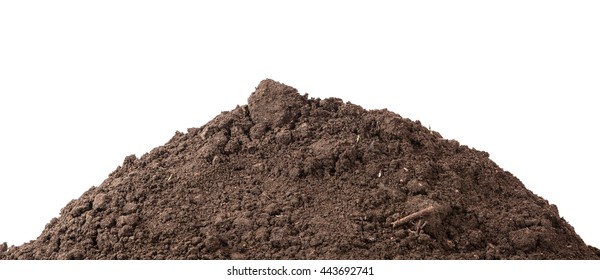 the soil for planting isolated on white background - Shutterstock ID 443692741