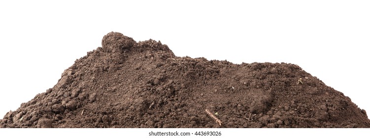 the soil for planting isolated on white background - Shutterstock ID 443693026