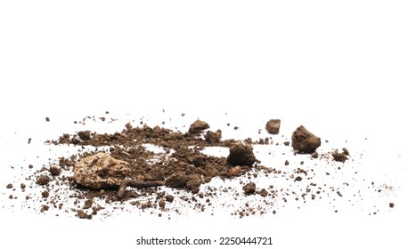 Soil, rock and dirt pile isolated on white, side view   - Shutterstock ID 2250444721
