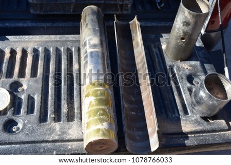 Soil Sampling Equipment with Sample During Geotechnical Investigation