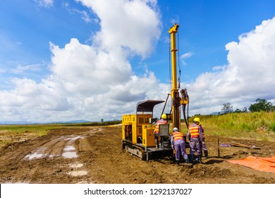 Soil sampling in the production of engineering-geological surveys. - Shutterstock ID 1292137027