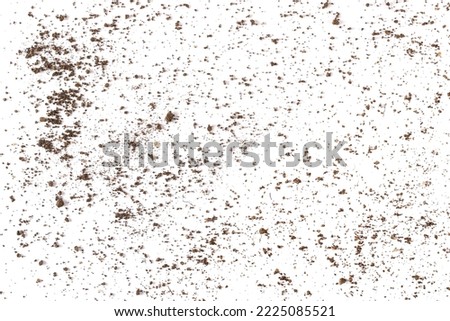 Soil scattered isolated on white, background and texture, top view
