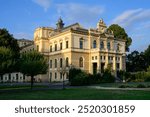 Sokol Plzen I Gymnastics Club Building Historical Facade in a Beautiful Park