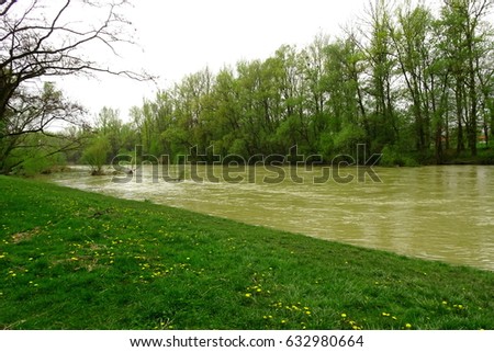 Sola River in Oswiecim City (Poland)