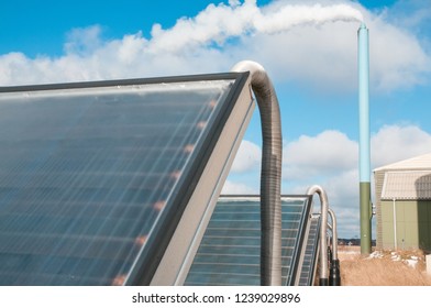 A Solar And Biomass Plant On The Island Of Samsø, Denmark.