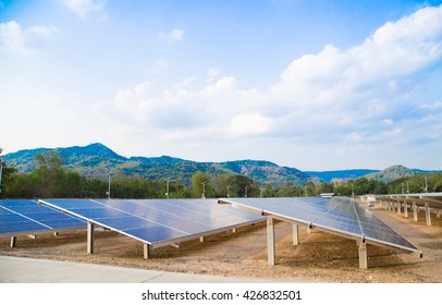 Solar Cell Farm. Alternative Energy Concept