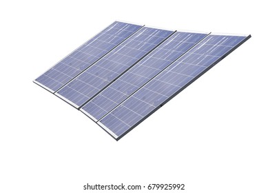 Multiple Solar Panels On White Background Stock Illustration 1918981982