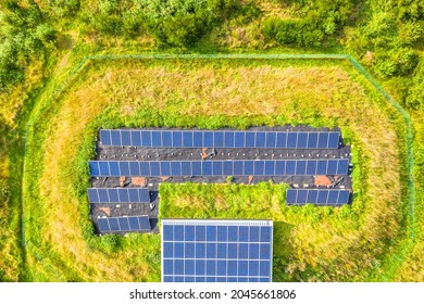 A Solar Cell Structure Outdoors From Above