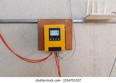 solar charge controller with change the battery in garden home - Shutterstock ID 2254701337