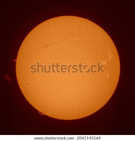 The solar chromosphere photographed on September 12, 2021, with an H-alpha solar telescope from Mannheim in Germany.