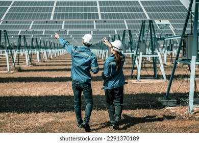 Solar design engineers visually inspect photovoltaic array installation sites for suitable alignment, surface, sunlight access, and structural stability. System maintenance and operation records.