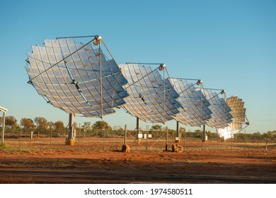 Solar Dishes Outside The Queensland Outback Town Of Windorah.