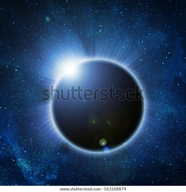 solar eclipse on a black
background