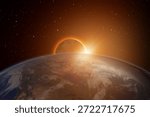 Solar Eclipse over the planet Earth "Elements of this image furnished by NASA"