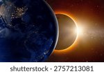 Solar Eclipse over the planet Earth "Elements of this image furnished by NASA"