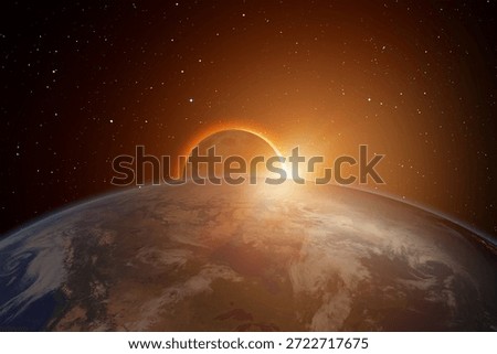 Solar Eclipse over the planet Earth "Elements of this image furnished by NASA"