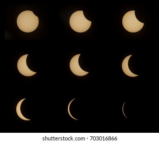 Solar Eclipse Sequence Events Stages Sun Stock Photo 703016866 ...