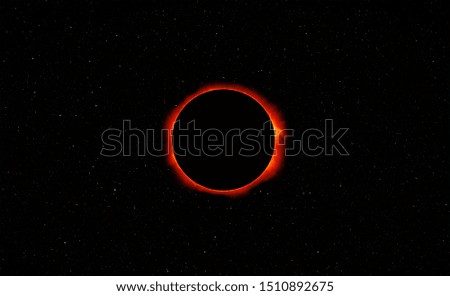 Solar Eclipse with lot of stars "Elements of this image furnished by NASA