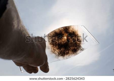 solar eclipse solar eclipse viewed through glass