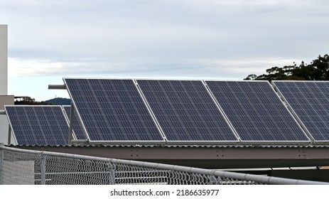 Solar Electric Panels On A Flat Carport Roof