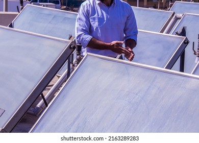 Solar Energy Cells Plates, Shot Is Selective Focus With Shallow Depth Of Field, Shouted At Cairo Egypt On 21 April 2019