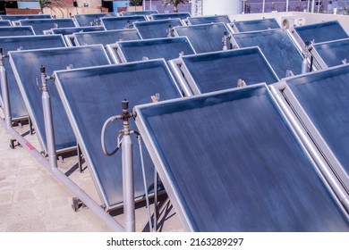 Solar Energy Cells Plates, Shot Is Selective Focus With Shallow Depth Of Field, Shouted At Cairo Egypt On 21 April 2019