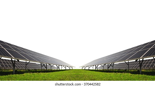 Solar Energy Panels On White Background. Clean Energy.