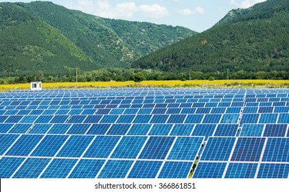 Solar Farm In Mountain Area