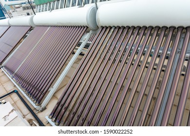 Solar Hot Water System On Rooftop