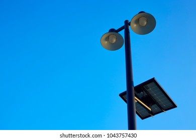 Solar lamp with beautiful sky