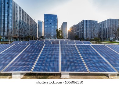 Solar and modern city skyline - Shutterstock ID 1006062550