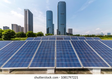 Solar and modern city skyline  - Shutterstock ID 1081797221
