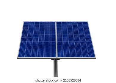 Solar Module Panels Isolated On White Background With Clipping Path. Solar Energy Environmental Theme. Street Functional Energy Saving Installation Modern Technology Green Energy Concept.