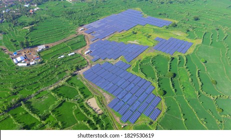 Solar Panel Aerial View On Sulawesi Indonesia