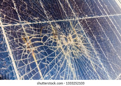 Solar panel, alternative electricity source - concept of sustainable resources, And this is damage of the solar panel Polycrystalline type..