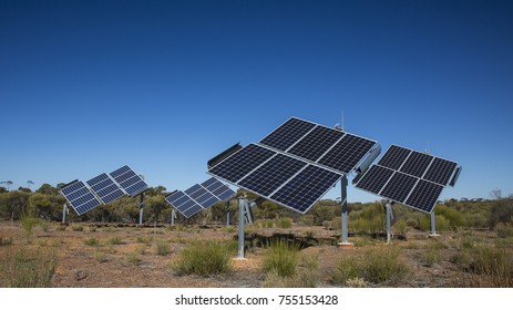 Solar Panel Array In The Australian Outback