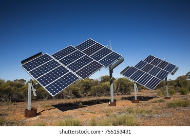 Solar Panel Array In The Australian Outback