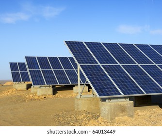 Solar Panel With Desert House