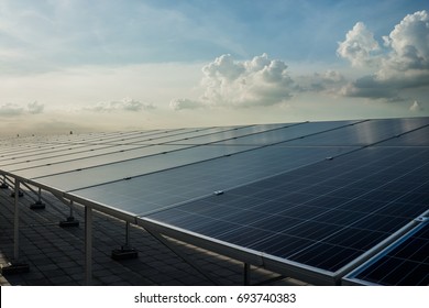 Solar Panel In An Industrial Company