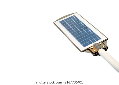 Solar Panel Led Lights Isolated On A White Background. Green Energy Source. Energy Consumption Concept. Clipping Path.