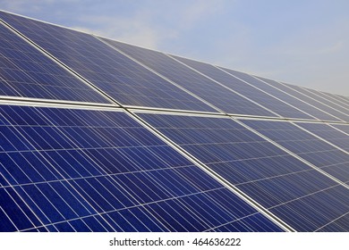 solar panel on the hillside, closeup of photo - Shutterstock ID 464636222