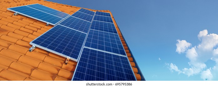 Solar Panel Photovoltaic installation on a Roof